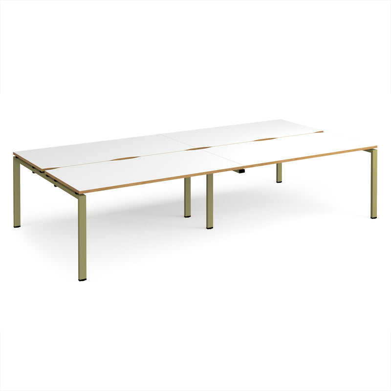Adapt Double Back to Back Desks 800mm Deep - White/Oak