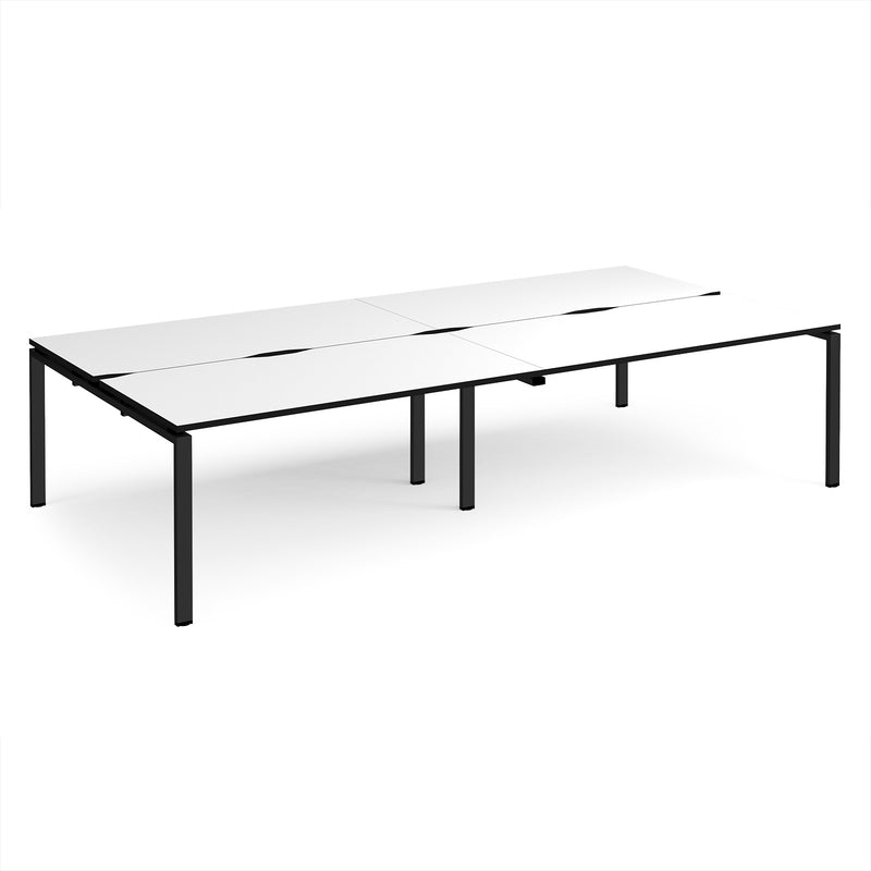 Adapt Double Back to Back Desks 800mm Deep - White/Black