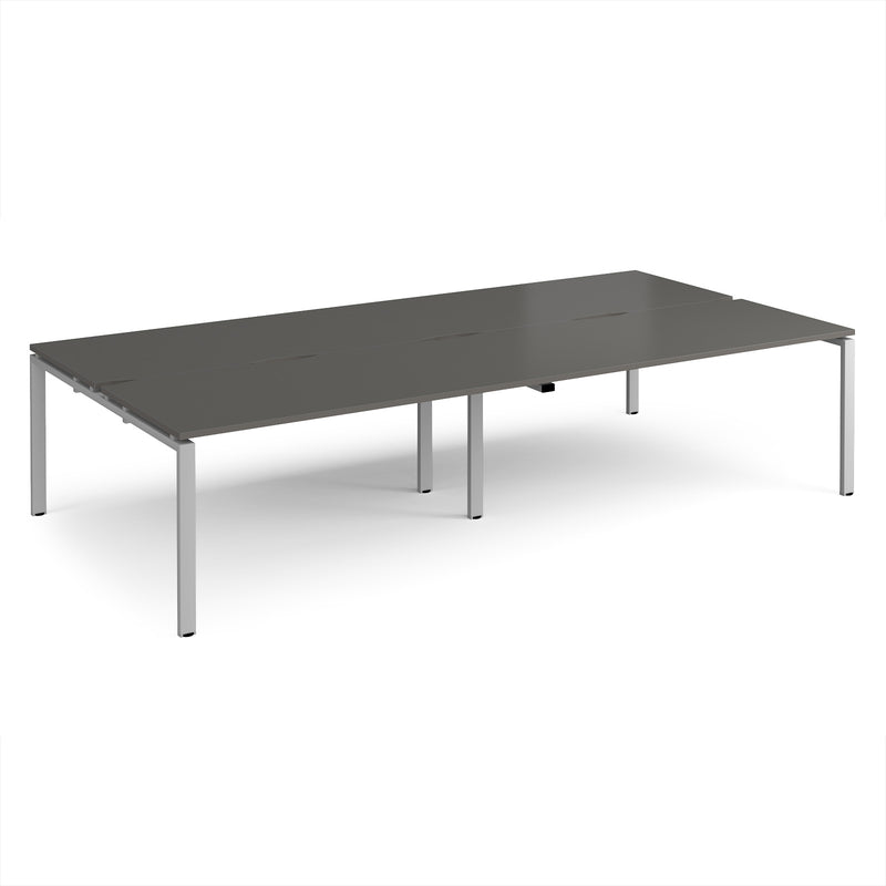 Adapt Double Back to Back Desks 800mm Deep - Storm Grey