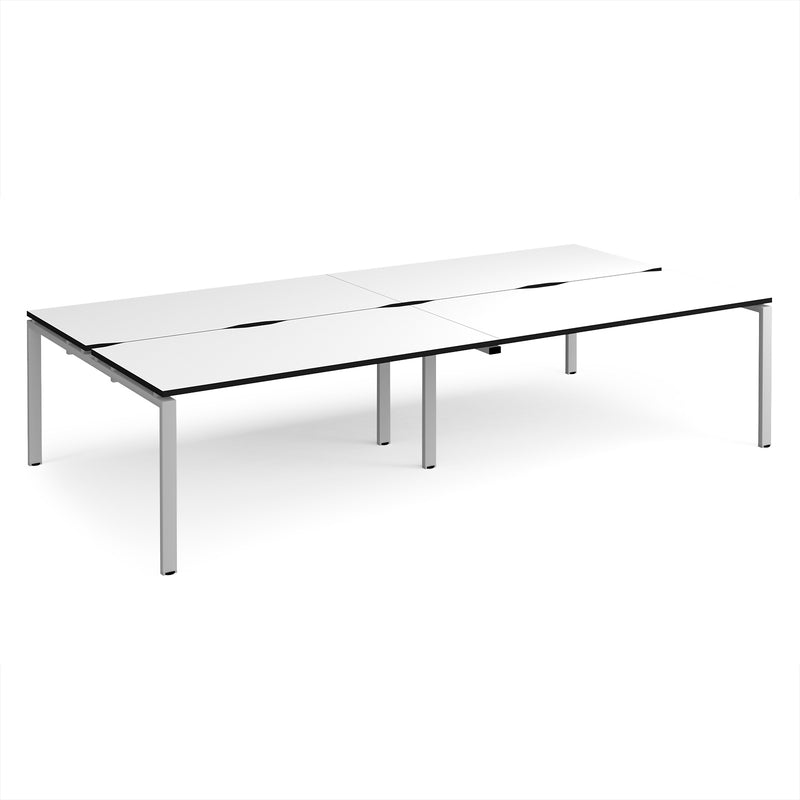 Adapt Double Back to Back Desks 800mm Deep - White/Black