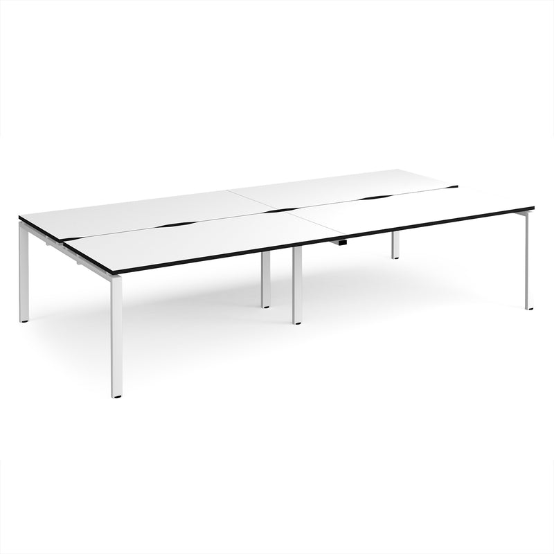 Adapt Double Back to Back Desks 800mm Deep - White/Black