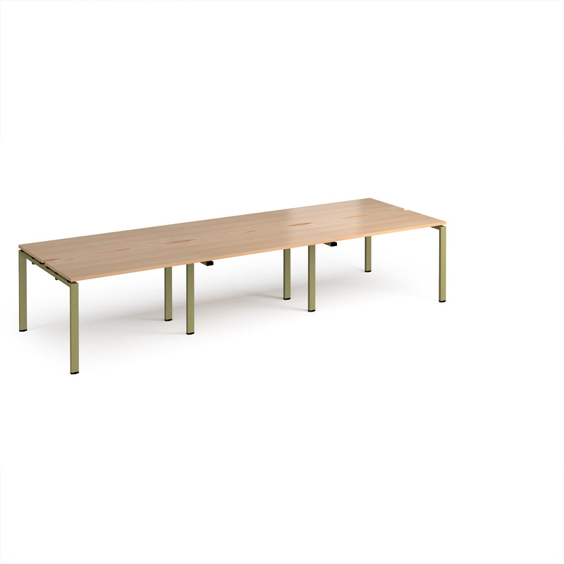 Adapt Triple Back to Back Desks 600mm Deep - Beech