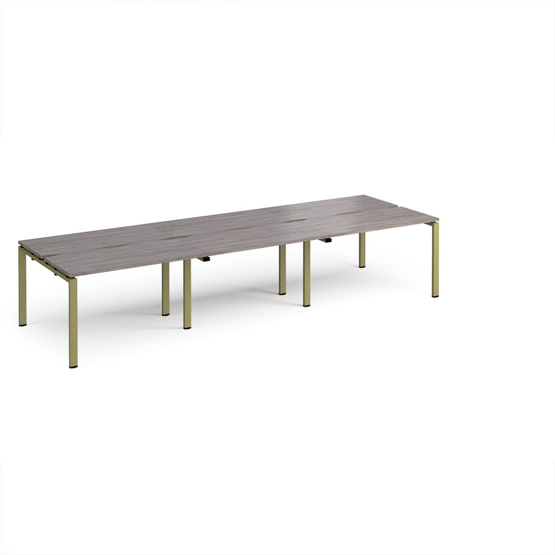 Adapt Triple Back to Back Desks 600mm Deep - Grey Oak