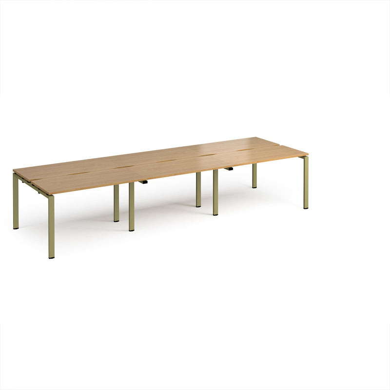 Adapt Triple Back to Back Desks 600mm Deep - Oak
