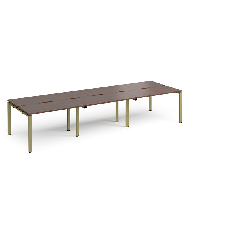Adapt Triple Back to Back Desks 600mm Deep - Walnut