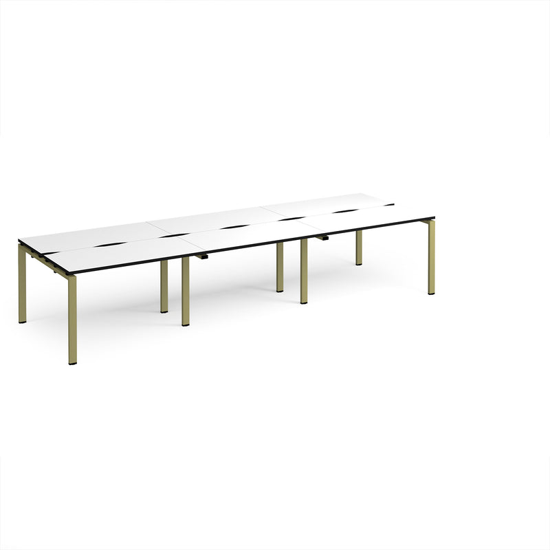 Adapt Triple Back to Back Desks 600mm Deep - White/Black