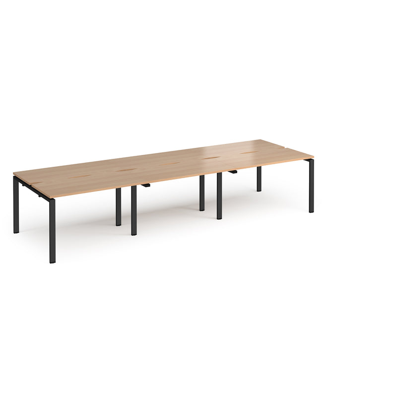 Adapt Triple Back to Back Desks 600mm Deep - Beech