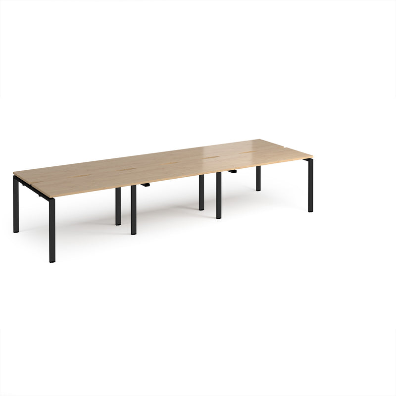 Adapt Triple Back to Back Desks 600mm Deep - Kendal Oak