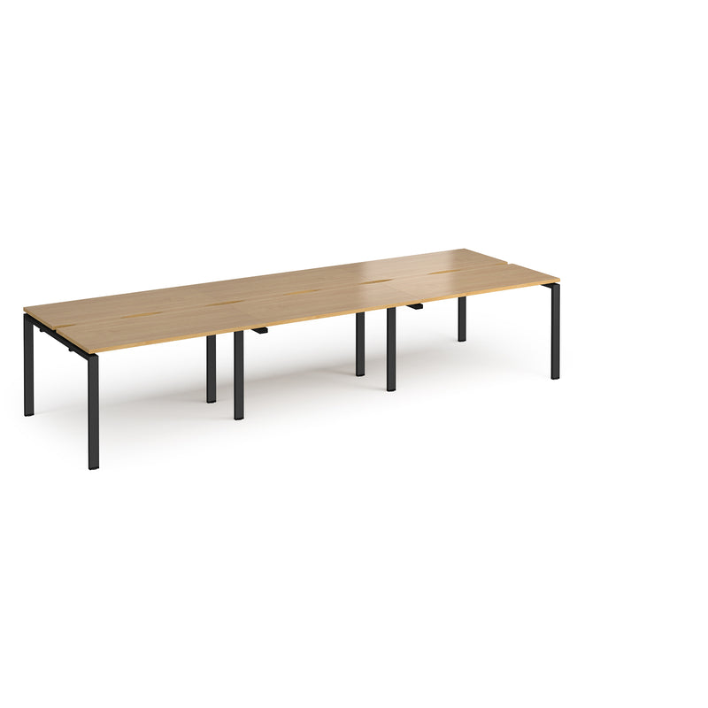Adapt Triple Back to Back Desks 600mm Deep - Oak