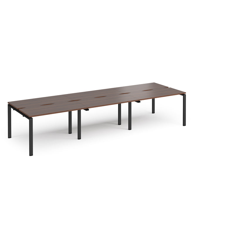 Adapt Triple Back to Back Desks 600mm Deep - Walnut