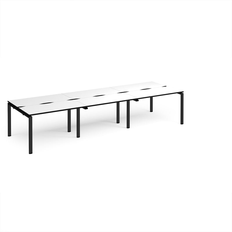 Adapt Triple Back to Back Desks 600mm Deep - White/Black