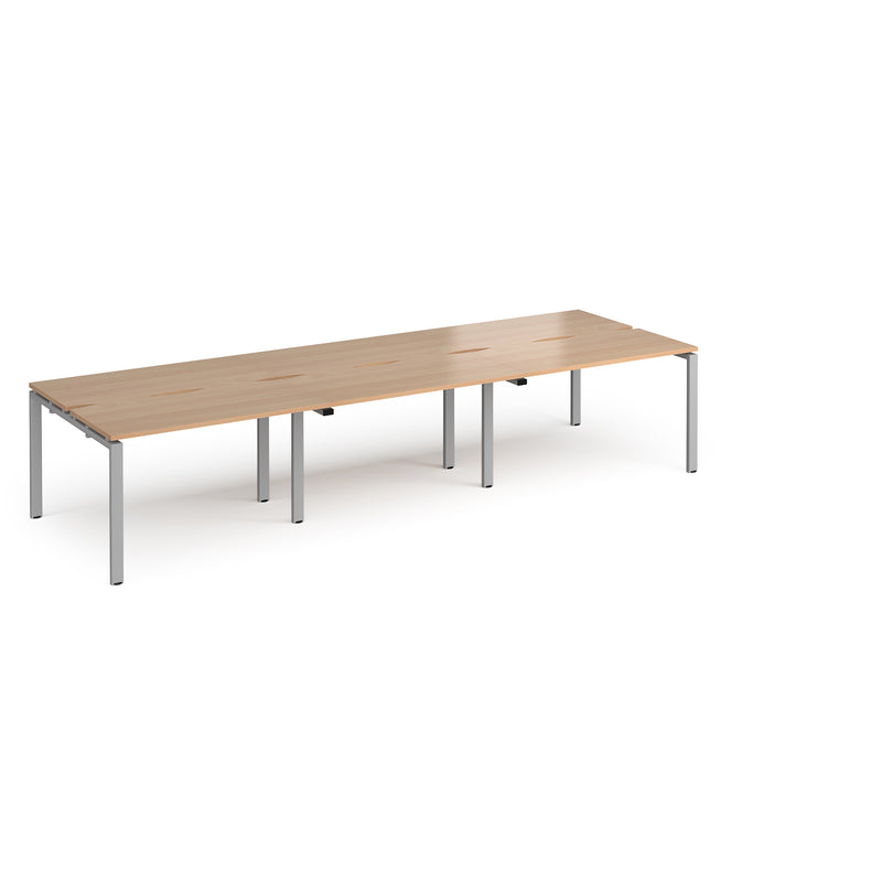 Adapt Triple Back to Back Desks 600mm Deep - Beech