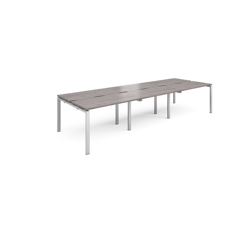 Adapt Triple Back to Back Desks 600mm Deep - Grey Oak