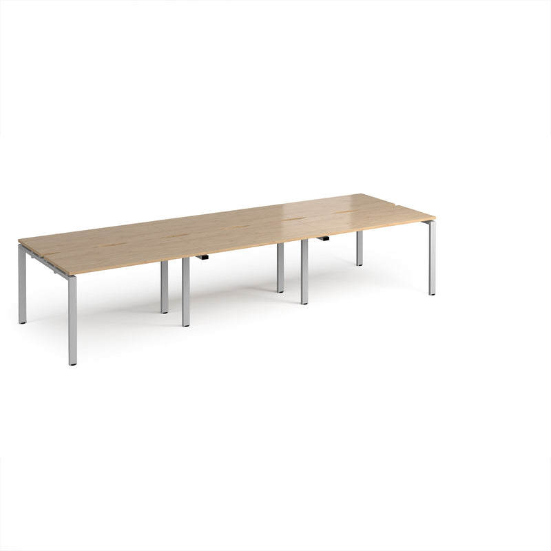Adapt Triple Back to Back Desks 600mm Deep - Kendal Oak