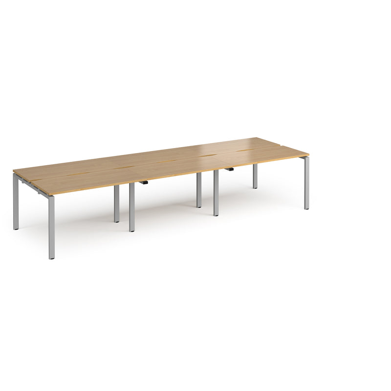 Adapt Triple Back to Back Desks 600mm Deep - Oak