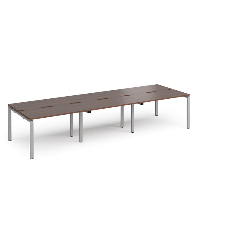 Adapt Triple Back to Back Desks 600mm Deep - Walnut
