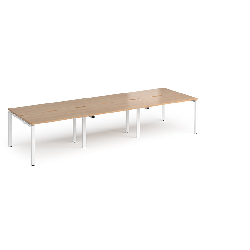 Adapt Triple Back to Back Desks 600mm Deep - Beech