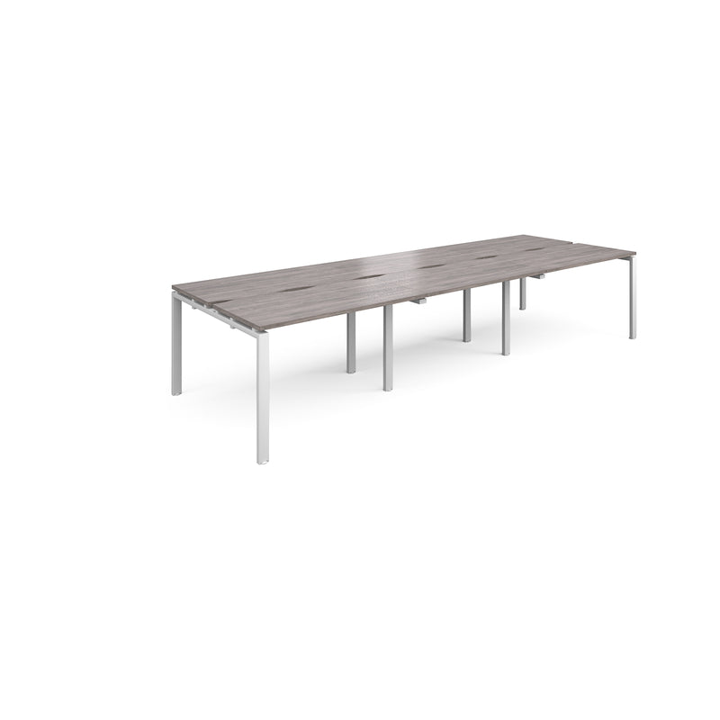 Adapt Triple Back to Back Desks 600mm Deep - Grey Oak