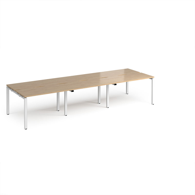 Adapt Triple Back to Back Desks 600mm Deep - Kendal Oak