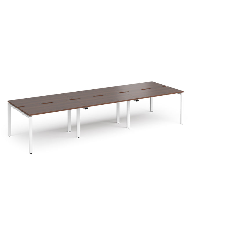 Adapt Triple Back to Back Desks 600mm Deep - Walnut
