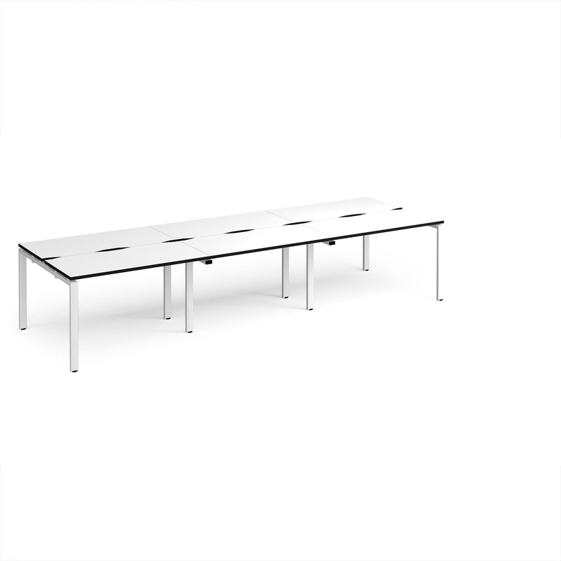Adapt Triple Back to Back Desks 600mm Deep - White/Black
