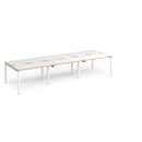 Adapt Triple Back to Back Desks 600mm Deep - White/Oak - NWOF
