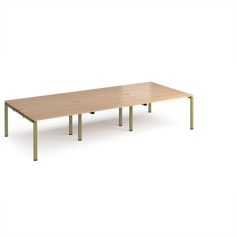 Adapt Triple Back to Back Desks 800mm Deep - Beech