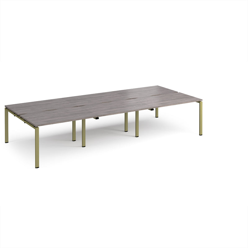 Adapt Triple Back to Back Desks 800mm Deep - Grey Oak