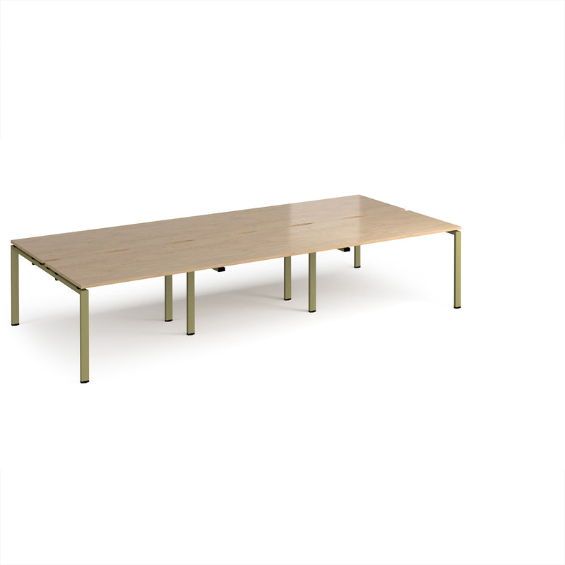 Adapt Triple Back to Back Desks 800mm Deep - Kendal Oak