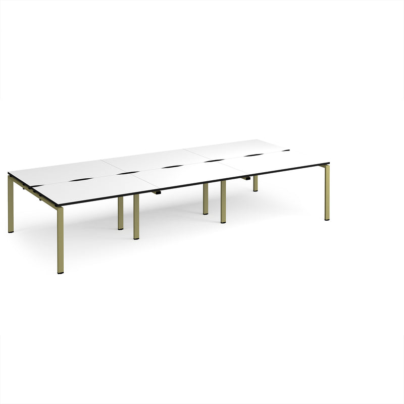 Adapt Triple Back to Back Desks 800mm Deep - White/Black