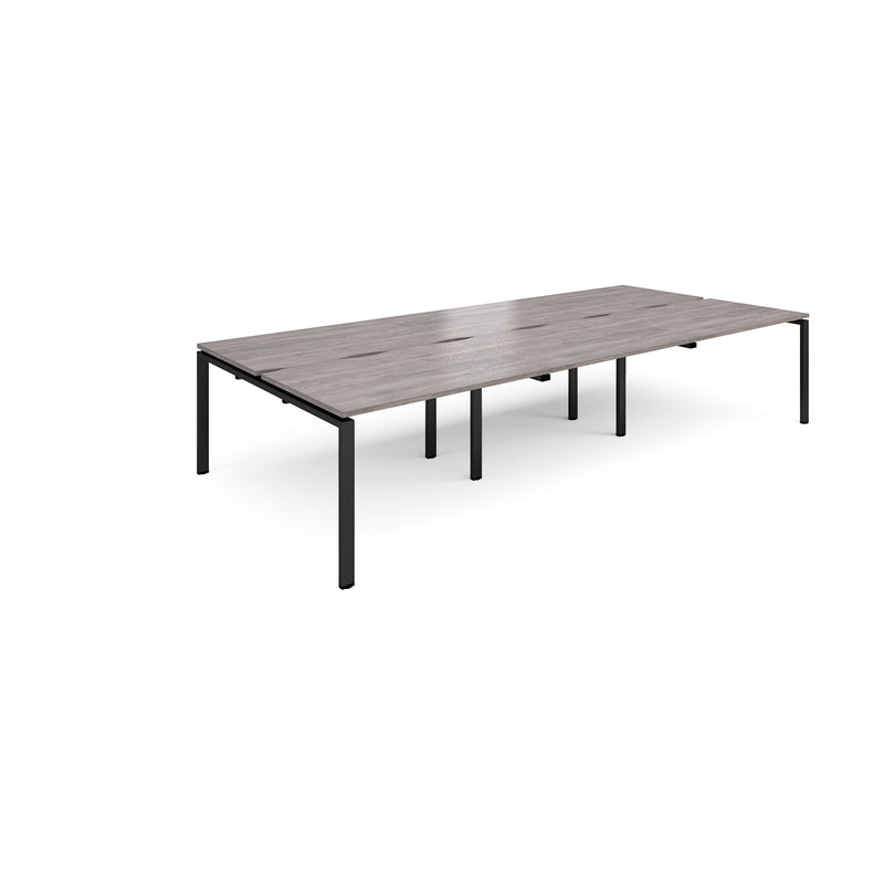 Adapt Triple Back to Back Desks 800mm Deep - Grey Oak