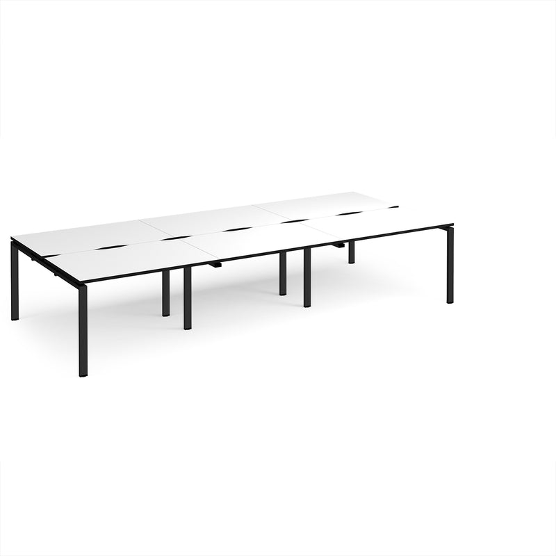 Adapt Triple Back to Back Desks 800mm Deep - White/Black