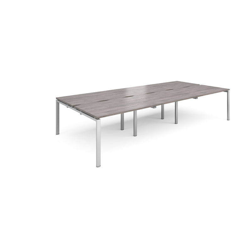 Adapt Triple Back to Back Desks 800mm Deep - Grey Oak
