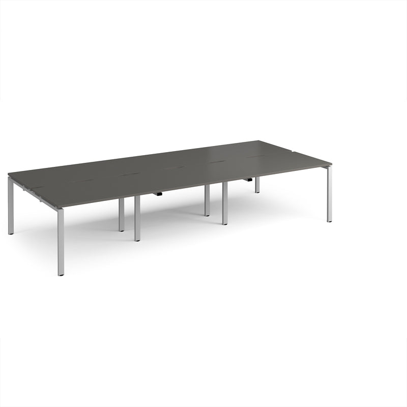 Adapt Triple Back to Back Desks 800mm Deep - Storm Grey