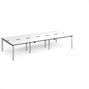 Adapt Triple Back to Back Desks 800mm Deep - White/Black - NWOF