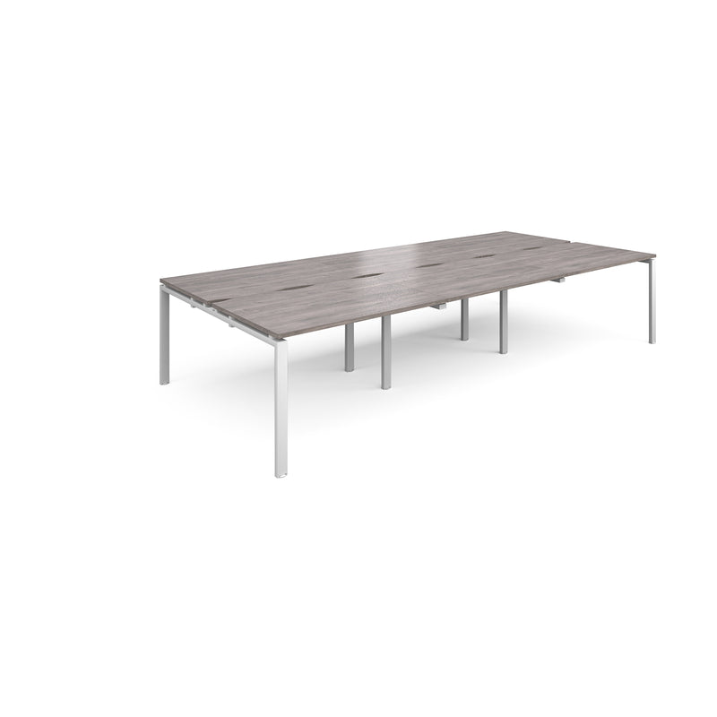 Adapt Triple Back to Back Desks 800mm Deep - Grey Oak