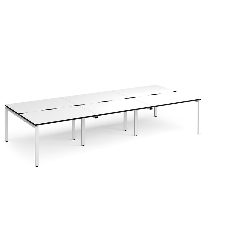 Adapt Triple Back to Back Desks 800mm Deep - White/Black