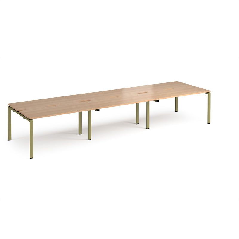 Adapt Triple Back to Back Desks 600mm Deep - Beech