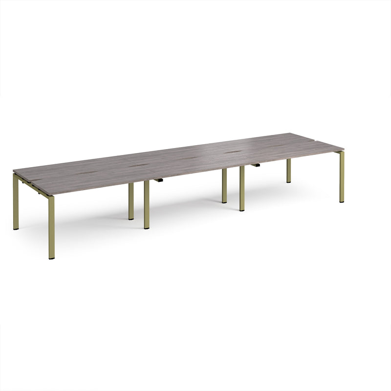 Adapt Triple Back to Back Desks 600mm Deep - Grey Oak