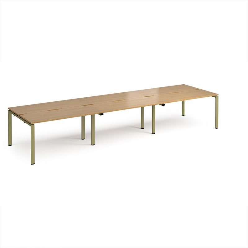 Adapt Triple Back to Back Desks 600mm Deep - Oak