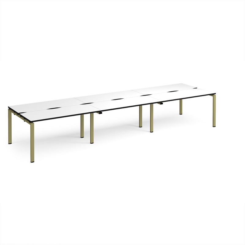 Adapt Triple Back to Back Desks 600mm Deep - White/Black
