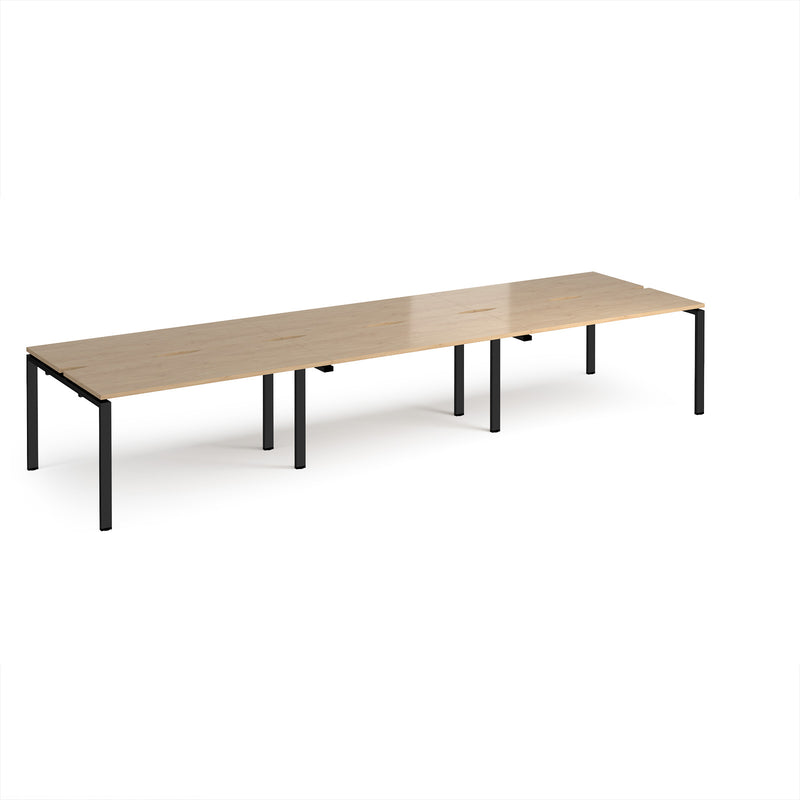 Adapt Triple Back to Back Desks 600mm Deep - Kendal Oak