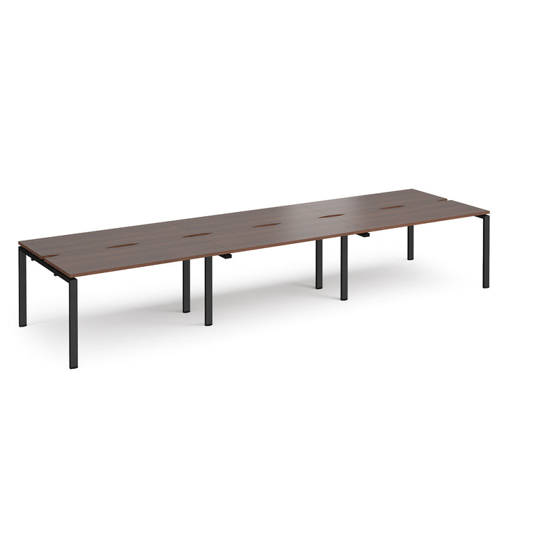 Adapt Triple Back to Back Desks 600mm Deep - Walnut