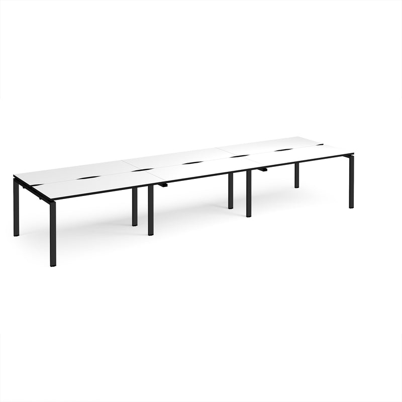 Adapt Triple Back to Back Desks 600mm Deep - White/Black