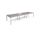 Adapt Triple Back to Back Desks 600mm Deep - Grey Oak - NWOF