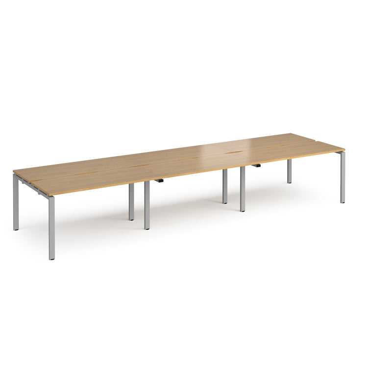 Adapt Triple Back to Back Desks 600mm Deep - Oak