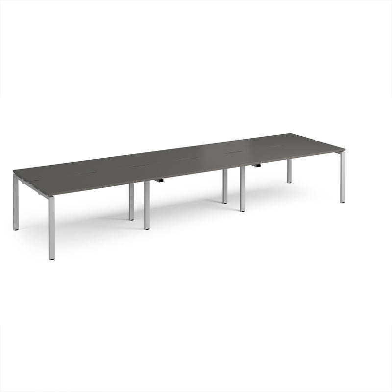 Adapt Triple Back to Back Desks 600mm Deep - Storm Grey