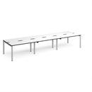 Adapt Triple Back to Back Desks 600mm Deep - White/Black - NWOF