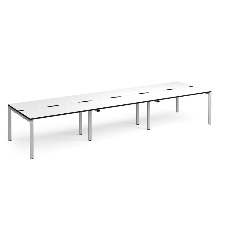 Adapt Triple Back to Back Desks 600mm Deep - White/Black