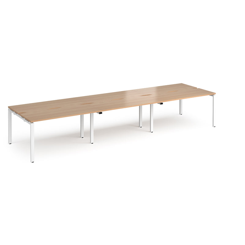 Adapt Triple Back to Back Desks 600mm Deep - Beech